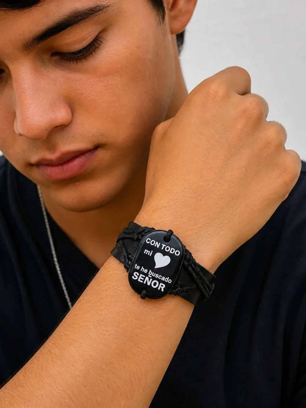 Fiji Leather Bracelet - Faith & Symbol Collection.